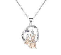 Auriselle Collar de las Señoras de Mamá y el Niño Always my mother Forever my friend Colgante de circonio Ajuste Joyería Collares Cadena Ajustable Longitud 40-45cm para Mujer