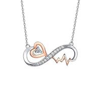 Auriselle Collar de las Señoras Infinito Amor Colgante Circonio Ajuste Corazón Joyería Ajustable Collar Collares Longitud 40-45cm para el Día de la Madre de la Mujer