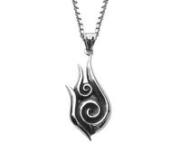 Auriselle Collar de Los Hombres de la Llama Colgante Vintage Vikingo Collar de Acero Inoxidable Retro Gótico Colgante Joyería Regalos para Hombres Niños Padre Longitud 60cm