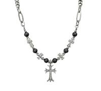 Auriselle Collar para Hombre con Cruz y Colgante con Piedra de los Deseos Strass Vintage Vikingo Aleación Retro Gótico Colgante Joyería Regalo para Hombres, Niños, Longitud 41-50 cm