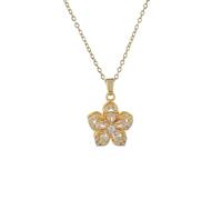 Auriselle Collar para Mujer Colgante Giratorio de 360° con Forma de Girasol Engaste de Circonita Joyería Cadena Ajustable Collares Longitud 40-45 cm para Mujer Regalos de Cumpleaños, Blanco