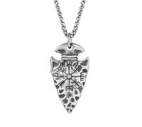 Auriselle Collares Con Colgantes Viking Compass Titanstahl Para Hombre, Collar De Cadena NóRdica Vintage Para Hombre, Vikinga NóRdica Punk Para Hombre, Cuaresma De Plata Antigua/Bronce Cuaresma 58 CM