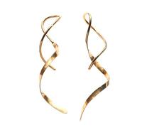 Auriselle Diseño geométrico en espiral/Varios aros metálicos Pendientes largos para mujer, acero inoxidable Brillantes Pendientes largos ajustables Joyería Joyería para mujer, dorados