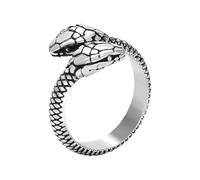 Auriselle Hombres Vikingo Anillo Ajustable Doble Cabeza Serpiente Patrón, Anillo Abierto Chapado en Plata Proceso Retro Punk Joyería Gótica, Unisex Vintage Cumpleaños Regalo Hombres Niños Señoras
