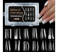 Auriselle Juego de Moldes de Uñas de 288 Piezas 12 Estilos Formas de Uñas Duales para Extensiones de Poligel Formas de uñas Transparentes Mate para Manicura y Nail Art
