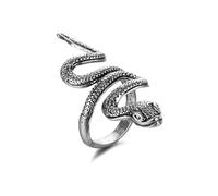 Auriselle Men's Viking Ring Anillo Ajustable con Diseño de Serpiente Sinuosa, Abierto Retro Punk Hip Hop Gothic Jewellery, Unisex Vintage, Fiesta Cumpleaños/Navidad Regalo para Hombres Niños Señoras