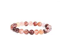 Auriselle Mujer Hombre Pulsera de Piedra Natural Auténtica con Cuentas Redondas de 6 mm Pulseras Elásticas de Joyería Rojo Espiritual Ágata Cristalina, C