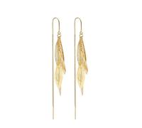 Auriselle Pendientes largos colgantes en forma de hoja para mujer, pendientes largos colgantes calados brillantes con flecos, ajustables, joyería para mujer, niña, dorados