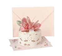 Auriselle Tarjeta de cumpleaños Tarjeta divertida cumpleaños 3D Pop Up Diseño tarta rosas feliz Popup divertido, perfecto ocasiones románticas y momentos especiales, rosa