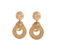 Auriselle Varios aros metálicos como colgantes Pendientes largos para mujer, diseño de ratán de estilo retro Brillantes Pendientes largos ajustables Joyería para mujer, oro