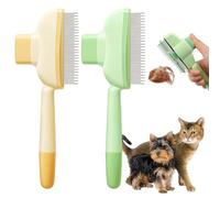 AURIVEE 2 Peines Autolimpiables Antipulgas para Gatos y Perros - Cepillo Desenredador con Botón Liberación para Pelos Sueltos y Enredados
