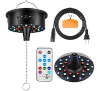 AURIVEE Motor Giratorio Motor de Bola de Disco con Mando,Velocidad Ajustable 3-15 RPM, 30 LEDs RGB, para Bolas Espejo 10-40 cm