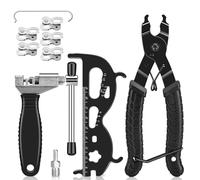 AURIVEE Tronchacadenas Bicicleta Kit con Pinza para Cadena, medidor de Cadena, 5 Pares para 6-12 velocidades,Interrupción precisa de Cadena