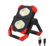 AuRiver Foco LED Recargable, Luz de Camping Portátil Regulable, 2000 lm Lámparas de Inspección con 3 Modos de Iluminación para Obras, Talleres, Camping y Energía de Emergencia (Rojo-2)