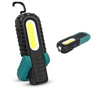 AuRiver - Lámpara de trabajo LED recargable 5 W COB con gancho y base magnética para coche, camping, emergencia, verde