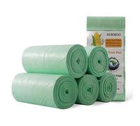 AURMOO Bolsas de Basura 60L, Bolsas de Basura Biodegradables, Müllbeutel, Bolsa de Residuos Biológicas, Bolsas de Basura de Cocina, 50 Pièces(W60xH80cm,Verde)