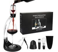 AUROAY Set de Aireador para Vino Tinto Oxigenador Decantador de Vino Rapido Mágico Aireador Instantáneo Juego de Decantador de Vino con 2 Soporte, Sacacorcho,Vertedor,Tapón Vacío y Bolsa de Almacenaje