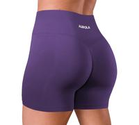 AUROLA Dream Collection - Pantalones Cortos de Entrenamiento para Mujer, Cintura Alta, Pantalones Cortos Deportivos sin Costuras, Violeta (Gentian Violet), S