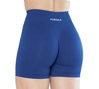 AUROLA Dream Collection - Pantalones cortos de entrenamiento para mujer, cintura alta, pantalones cortos deportivos sin costuras, Surf the Web, M