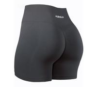 AUROLA Dream Collection - Pantalones Cortos de Entrenamiento para Mujer, sin Costuras, Suaves, Cintura Alta, Pantalones Cortos de Gimnasio, 4.5 Gris Asfalto, S