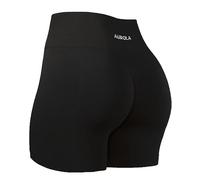 AUROLA Dream - Pantalones Cortos de Entrenamiento para Mujer, sin Costuras, Suaves, Suaves, para Gimnasio, Yoga, Pantalones Cortos Activos, 4.5 Negro, S