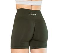 AUROLA Intensify Pantalones Cortos de Entrenamiento para Mujer, sin Costuras, para Gimnasio, Yoga, Correr, Deportes, Ejercicio Activo, Fitness, Cypress, S