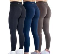 AUROLA Leggings Intensify para Mujer, Pack (Negro/Smoking/Castaño), M