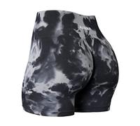 Aurola - Pantalones cortos de entrenamiento Dream Tye Die para mujer, mallas cortas sin costuras, suaves, vida activa, S