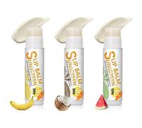 AURONUT SPF 30 - Bálsamo labial protector solar (3 unidades, plátano, coco, sandía, 3 sabores diferentes, con aloe vera y vitamina E suavizante para labios hidratados)