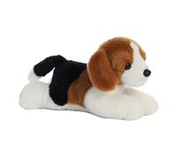 Aurora World- Animal Aurora, 31185, Mini Flopsies Homer The Beagle, 20 cm, Peluche, (Negro, Bown, Blanco), Color Black, White