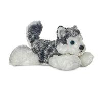 Aurora, 31293, Mini Flopsie Mush The Husky, 20 cm, Peluche, Gris y Blanco