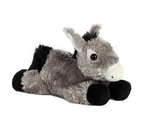 Aurora 31742 World Donkey Plush Toy | Animales compactos tumbados con estabilidad llena de frijoles