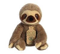 Aurora World-Aurora, 35003, Eco Nation Pereza, 24cm, Peluche ecológico, Marrón, Color Brown