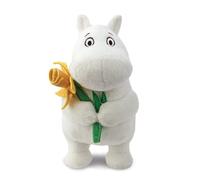 Aurora, 61555, Moomin de pie con narciso de 6.5 pulgadas, juguete suave, color blanco