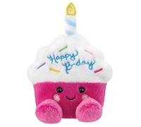 Aurora, 61637 Palm Pals Sparkle Birthday Cupcake - Peluche de 5 pulgadas, rosa y blanco