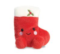 AURORA, 99220, Palm Pals Holly Christmas Stocking, 5 Pulgadas, Juguete Suave, Rojo y Blanco, Color