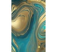 Aurora - Abstract Art Notebook: Blue and Gold Marble Design Journal