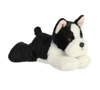 Aurora® Adorable Mini Flopsie™ Eva Boston Terrier™ Animal de peluche, mini compañeros listos para aventuras lúdicas, para niños de todas las edades, niños pequeños, adultos y familias, color negro, 8