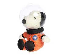 Aurora® Adorable Peanuts® Space Suit Snoopy con casco de peluche - Juguetes con licencia oficial para todos los fans de Snoopy - Regalo nostálgico para adultos y celebraciones de cumpleaños - Naranja