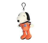 Aurora® Adorable Peanuts® Spacesuit Snoopy Clip-On - Juguetes con licencia oficial para todos los fans de Snoopy - Regalo nostálgico para adultos y celebraciones de cumpleaños - Naranja, 7 pulgadas