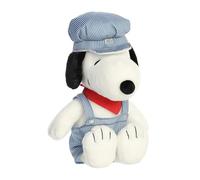 Aurora® Adorable Peanuts® Train Engineer Snoopy™ - Animal de Peluche, Juguetes con Licencia Oficial para Todos los Fans de Snoopy, Regalo nostálgico para Adultos y Celebraciones de cumpleaños, 14