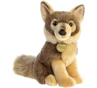 Aurora Animal de peluche realista Miyoni Coyote, detalles realistas que hacen un compañero preciado, perfecto para decorar dormitorios o aulas, color marrón, 11 pulgadas