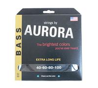 Aurora AURBLK40-100 Cuerdas de guitarra de color premium, color negro, 40-100