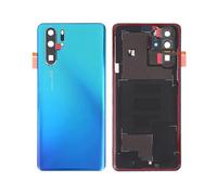 (Aurora Blue)For Huawei P30 Pro Battery Housing with Adhesive Sticker+Camera Lens Cover - Black