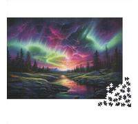 Aurora Boreal in Norway 1000 Piezas Rompecabezas Adultos Desafío De Entretenimiento para La Mente Sostenible Decoración del Hogar 1000 Puzzles para Adultos 1000pcs (75x50cm)