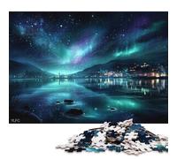 Aurora Boreal, Noruega Puzzles 1000 Piezas Adultos Cumpleaños Juego De Rompecabezas para Decoración del Hogar Juegos Educativos Stress Relief Toy 1000pcs (75x50cm)