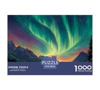Aurora Boreal Puzzle 1000 Piezas para Pasatiempo Creativo Regalo DiVersión Decoración del Rompecabezas Desafiante Noches De Juegos para Adultos Y Niños 38x26cm/1000pcs