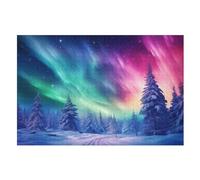 Aurora Boreal Puzzle de Madera 1000 Piezas, Bricolaje, Entretenimiento Creativo, Divertido Puzzles para Adultos Y Niños Desde 12 Años, (75×50cm)