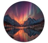 Aurora Boreal Rompecabezas para Adultos |Nieve-Capped Mountains of The Lofoten Islands| De Diversión Familiar 1000pcs (67.5x67.5cm)