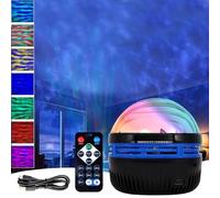 Aurora Boreales Proyector 2 en 1 de Auroras Boreales y Olas Oceánicas, Proyector LED de Cielo Estrellado con Mando a Distancia para Dormitorio y Habitación Infantil